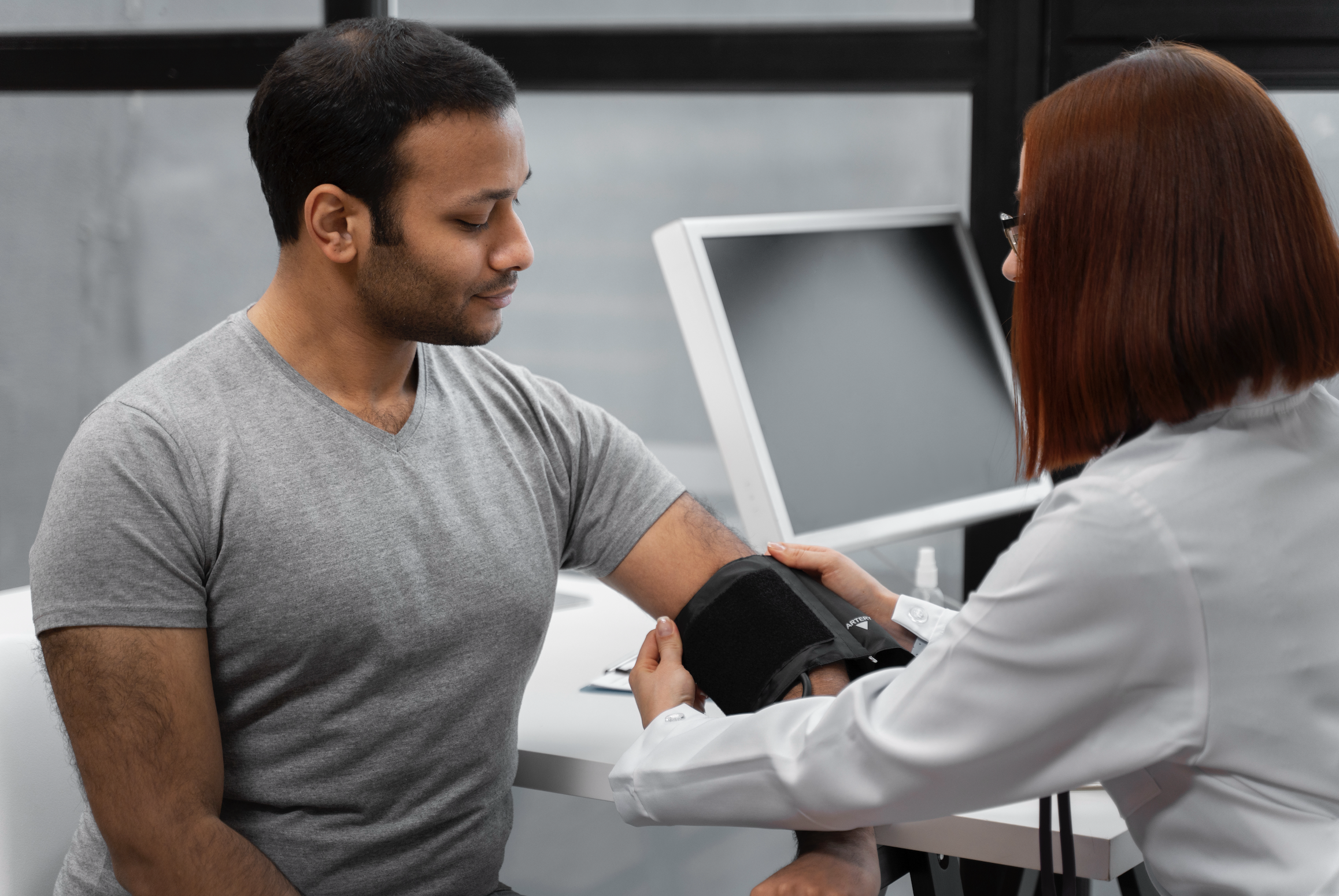 image of a young male getting a health checkup